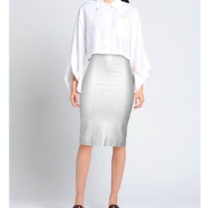 Diane von Furstenberg Knit Silver Pencil Skirt
